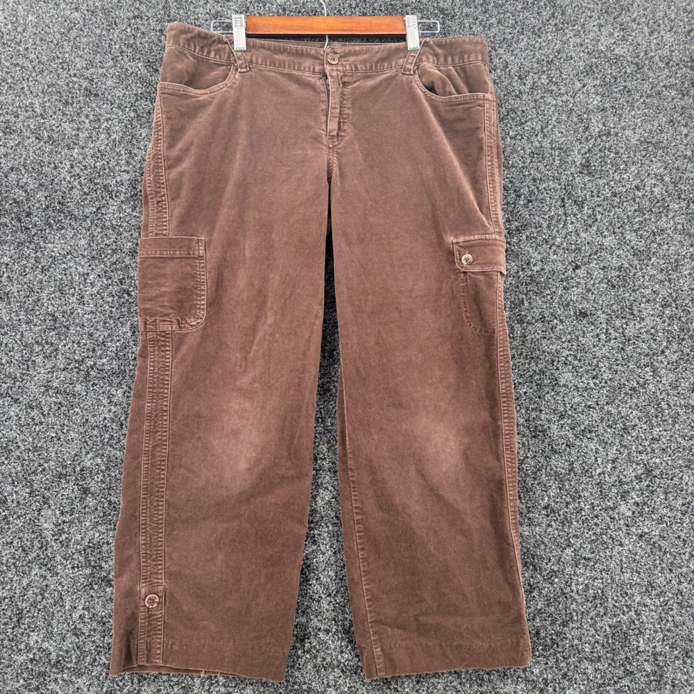 Columbia Womens Brown Corduroy Cargo Pants Size 14 Straight Leg Outdoor Casual